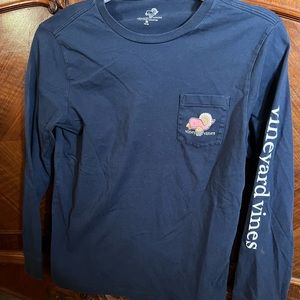 Kids Medium (12-14) Navy Thanksgiving Vinyard Vines Long sleeve T-Shirt
